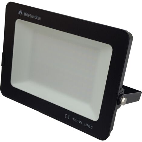 Faro led slim da esterno 100w IP65 faretto smd altà luminosità luce calda fredda metallo nero  calda 3000k