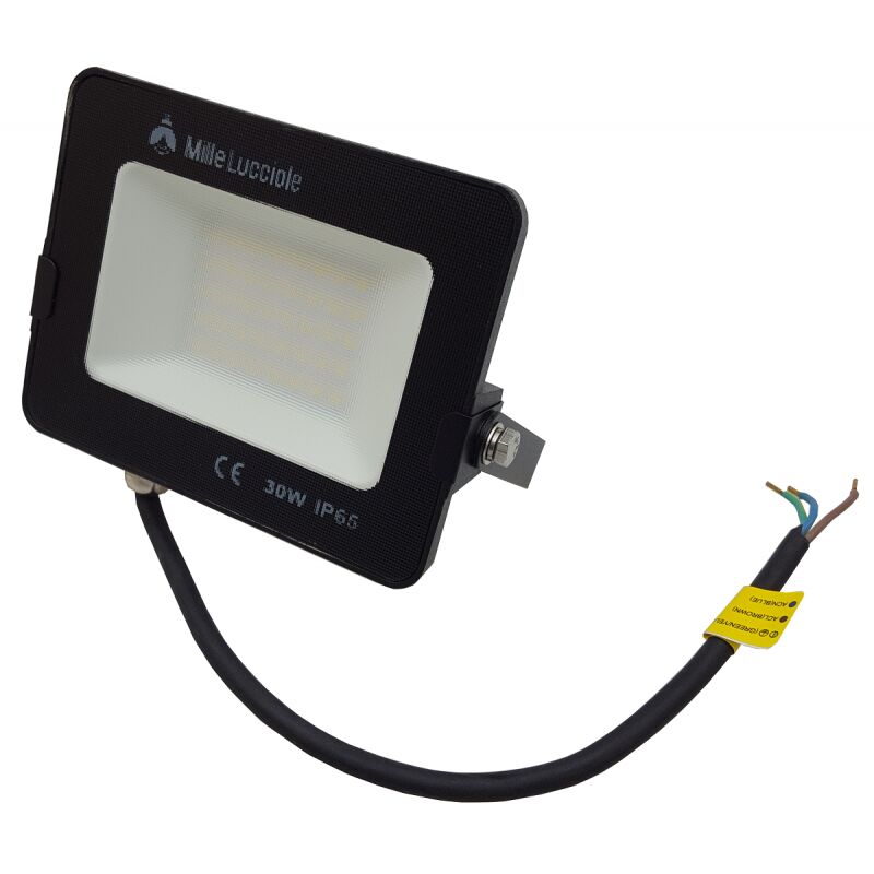 Image of Faro led slim da esterno 30w IP65 faretto smd altà luminosità luce calda fredda metallo nero fredda bianca 6500k