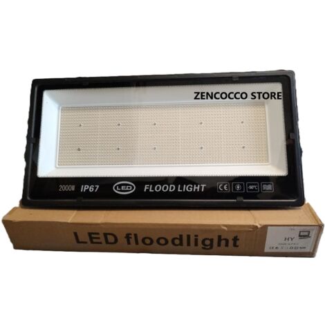 FARO LED SMD 2000W SLIM FLOOD LIGHT PROIETTORE luce fredda Esterno IP67 90LM/W