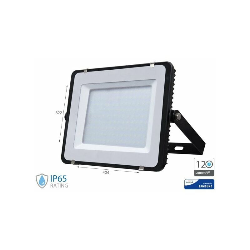 Image of Faro Led Flood Slim Alta Luminosita 120lm/W 150W 18000lm Neutro 4000K Carcassa Nera IP65 Chip Samsung SKU-772