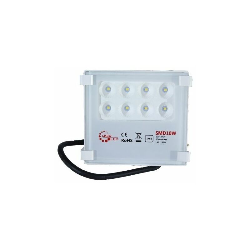 Image of Faro LED SMD Con Ottiche Circolari Slim 10w Esterno IP66 - Luce Fredda 6000k