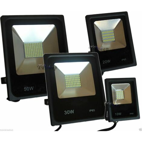 FARO LED SMD SLIM FARETTO SPOT LUMINOSITA' LUCE BIANCA FREDDA 10 20 30 50 W IP65 10 Watt
