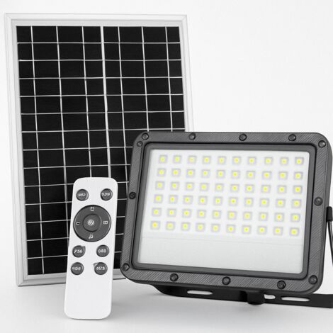 Faro LED solare 100W 4000K IP65 con sensore e telecomando