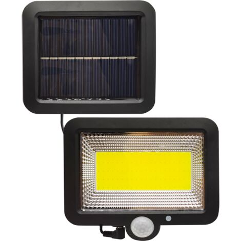 Faro LED solare 1W PIR 6000K 220lm IP44 DUO nero Polux