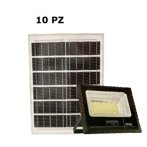 Faro LED Solare 200W Pannello Solare Luce Fredda 10PZ
