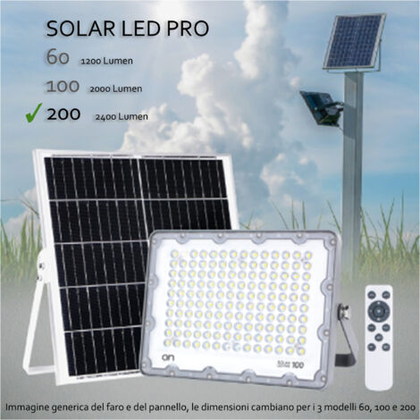 Faro Led Solare Da Esterno 200W 2400Lm4000°K ( KONELCO GBS cod. 23875725 )