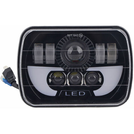 Faro LED universal de 5x7 pulgadas y 90 W con luz alta/baja, resistente al agua.