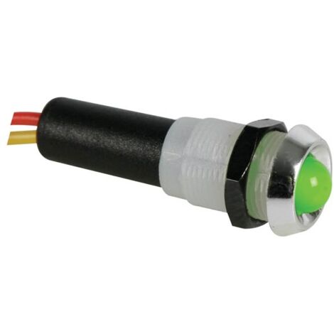 Faro LED Verde 12V - Custodia Cromata