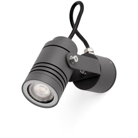 Faro Lit - Spot mural extérieur à 1 ampoule gris foncé IP54, GU10