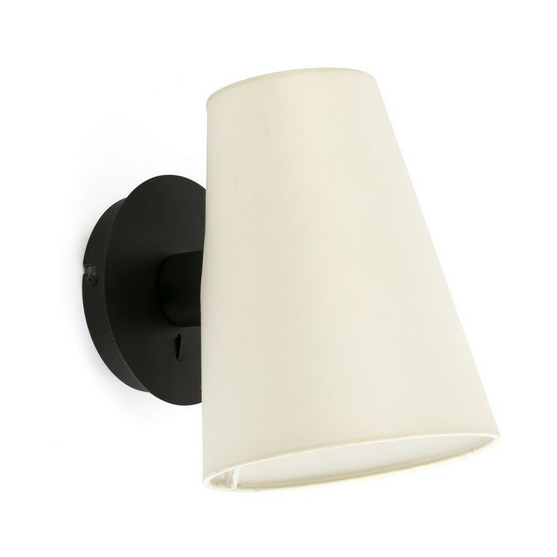 Faro Barcelona - Faro lupe - Wall Light with Shade Black, E27