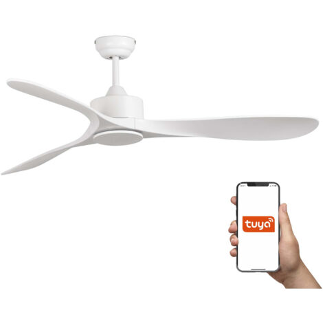 Faro Luzon Sistema inteligente Tuya blanco mate de 3 aspas grandes