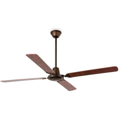 Faro Malvinas Large Ceiling Fan Without Light Wood, Dark Brown