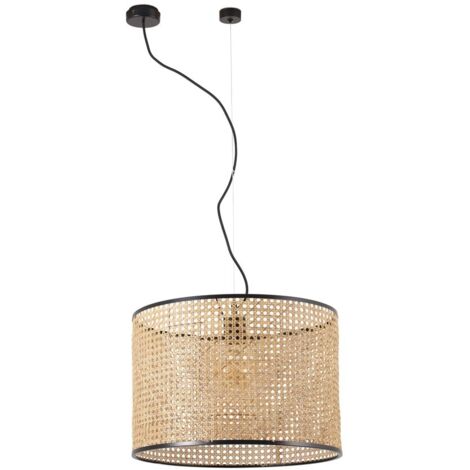 Faro MAMBO Lámpara Colgante Simple Ratán Negro Ø450