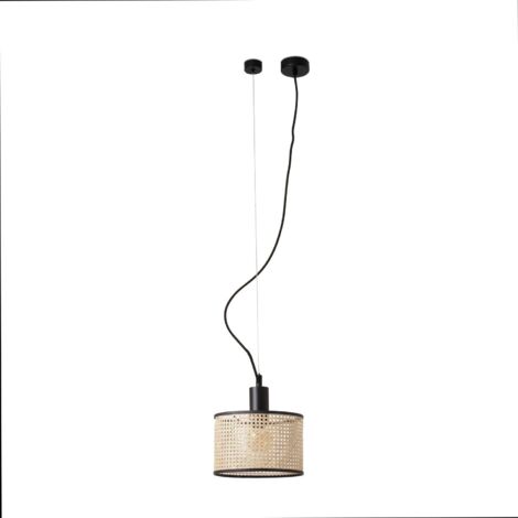 Faro MAMBO Schwarz, Rattan-Pendelleuchte Ø210
