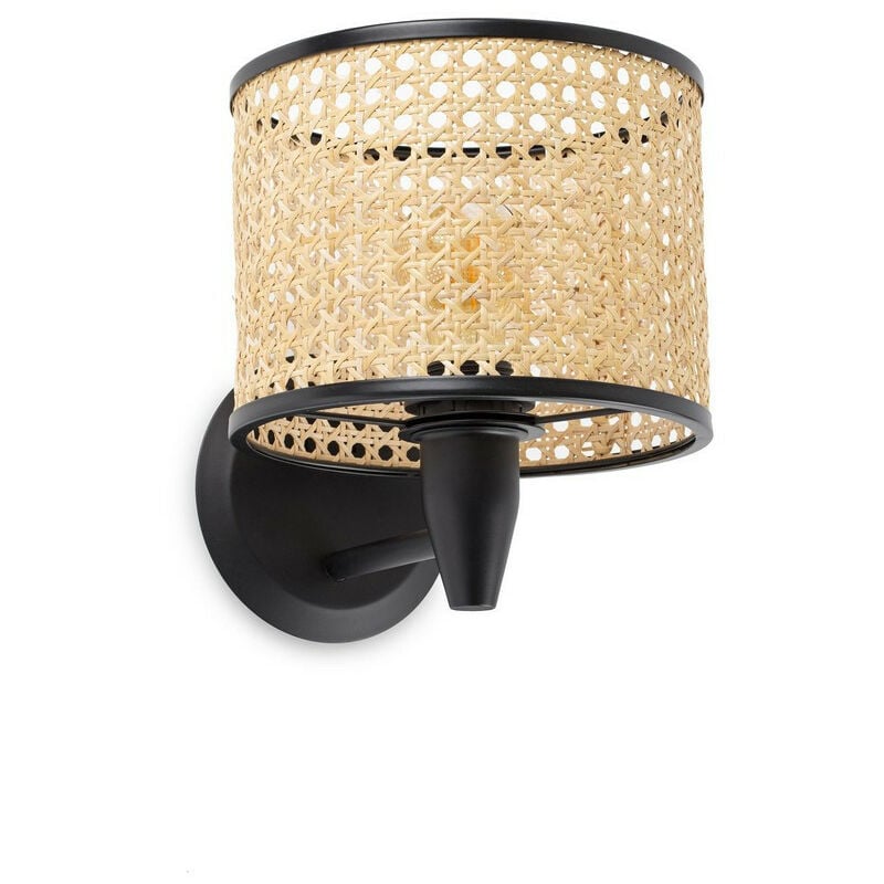 Faro Barcelona - Faro mambo - Wall Light with Shade Black, E27