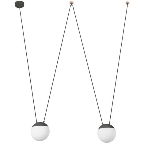 Faro Mine 28376-2L - Plafonnier à 2 ampoules en bois, gris foncé, E27