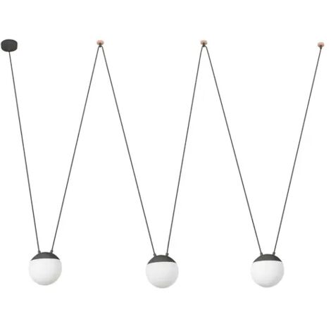 Faro Mine 28376-3L - Sospensione a soffitto a 3 luci in legno, grigio scuro, attacco E27