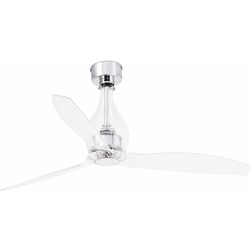 Faro Barcelona - Faro mini eterfan - led Transparent Ceiling Fan with dc Smart Motor - Remote Included, 3000K