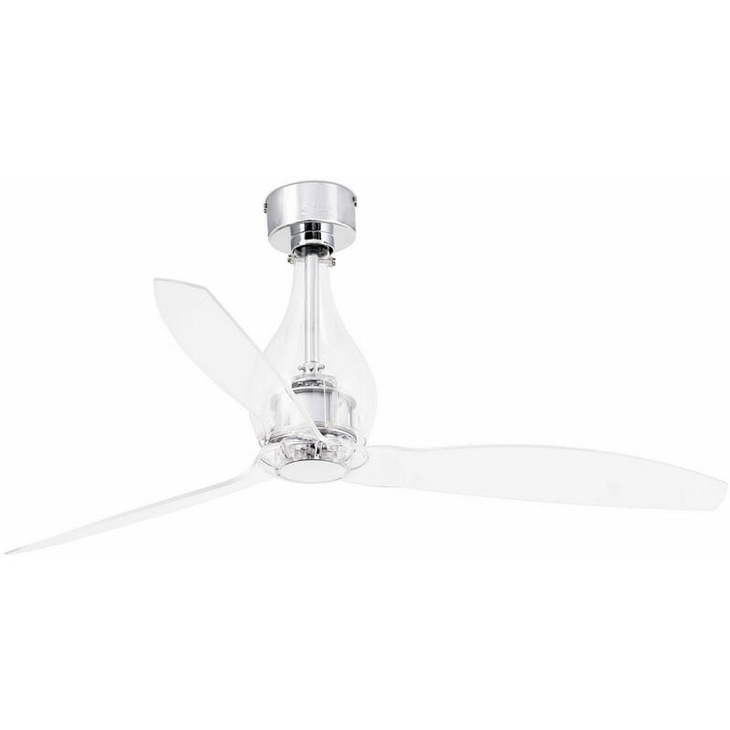 Faro Barcelona - Faro mini eterfan - Transparent Ceiling Fan With dc Motor Smart - Remote Included