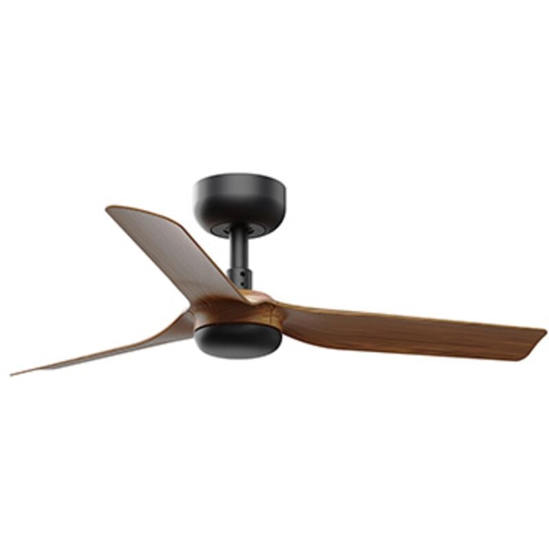 Faro Barcelona - Ventilateur mini punt s sans lumière noir/bois Ventilateur mini punt s avec lumière noir/bois