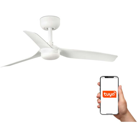 Faro Mini Punt Sistema inteligente Tuya pequeño de 3 aspas en blanco mate