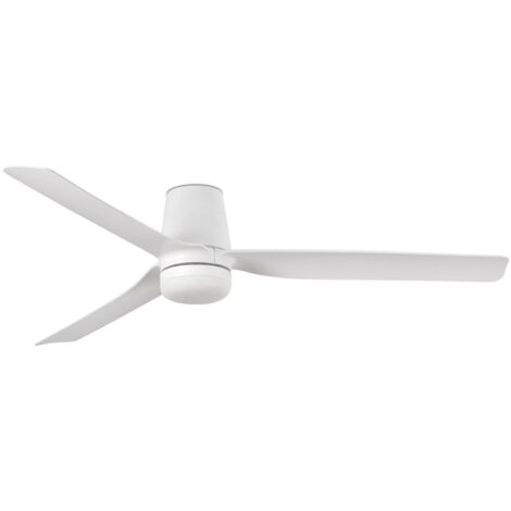 Faro Mini Punt Tub Ventilador de techo pequeño de 3 aspas blanco mate con luz 2700-4000-6000K, sistema inteligente Tuya