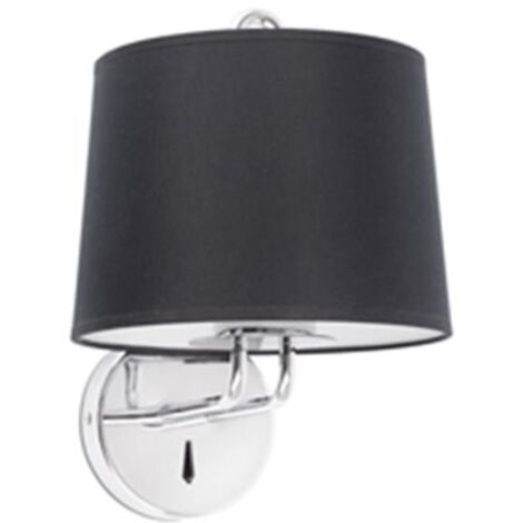 Faro MONTREAL Cromo, lámpara de pared con pantalla negra