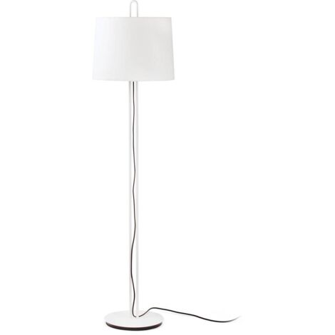 Faro MONTREAL - Lampadaire Abat-jour Tappered Rond Blanc, E27