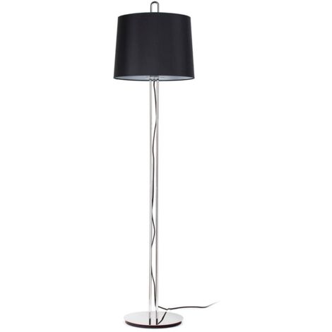 Faro MONTREAL - Lampadaire Abat-jour Tappered Ronde Noir, E27