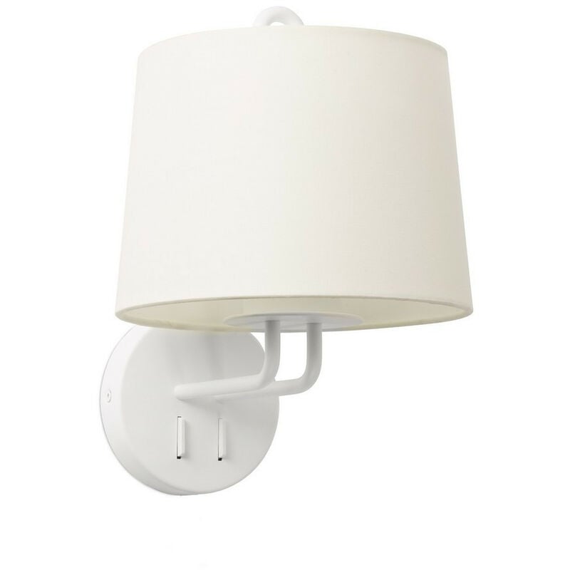 Faro Barcelona - Faro montreal - Wall Light with Shade White, E27