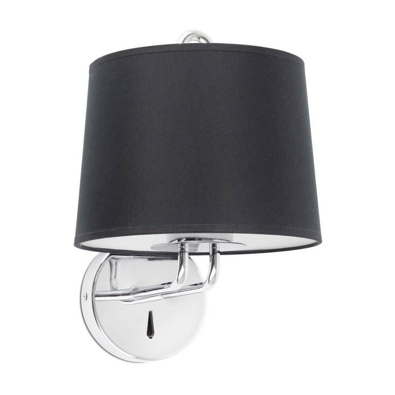 Faro Barcelona - Faro Montreal Chrome, Black Shade Wall Lamp