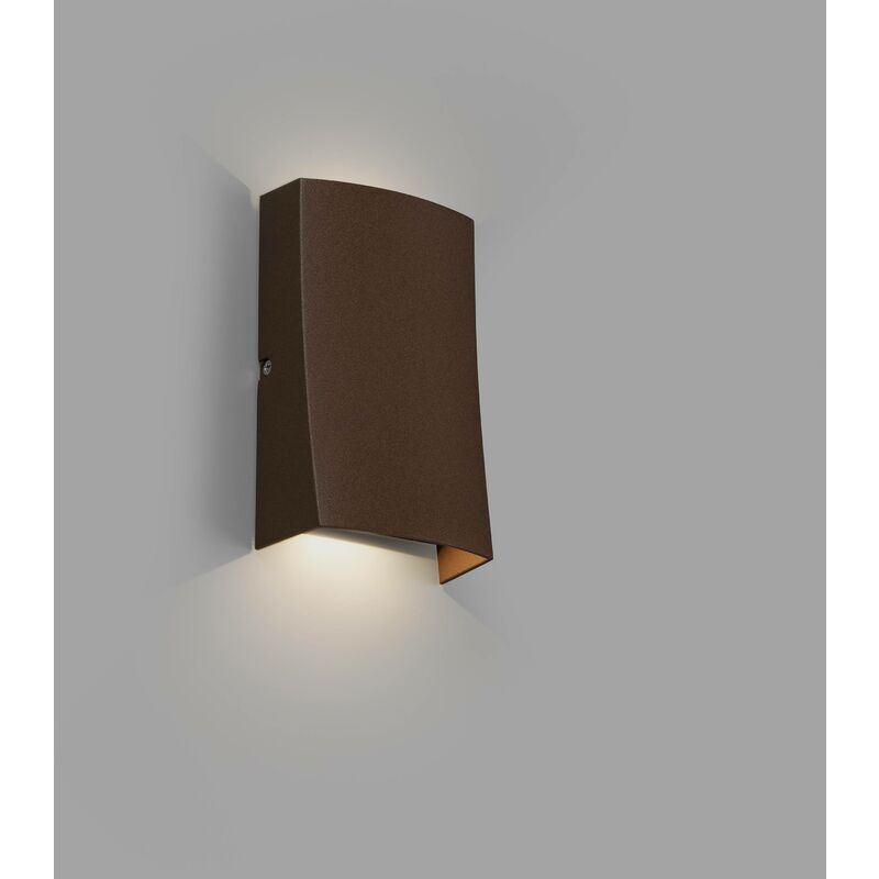 Faro Nairobi - Outdoor LED Rust Brown Up Down Wall Light 6W 3000K IP54