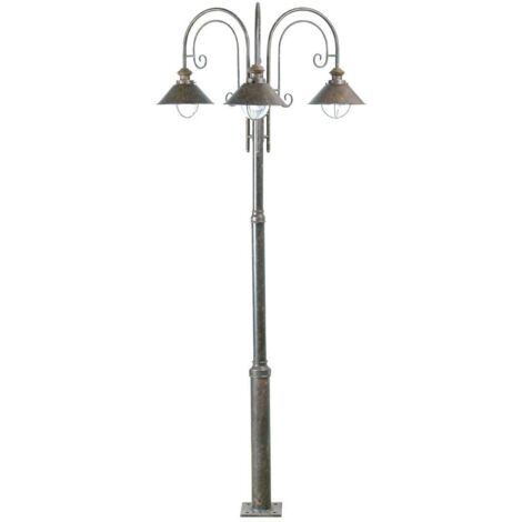 Faro Nautica - Lampadaire à 3 lampes brun rouille, E27