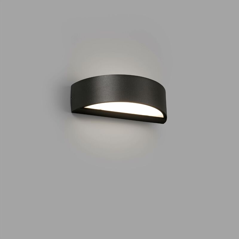 Faro Oval - Outdoor led Dark Grey Up Down Wall Light 10W 3000K IP65