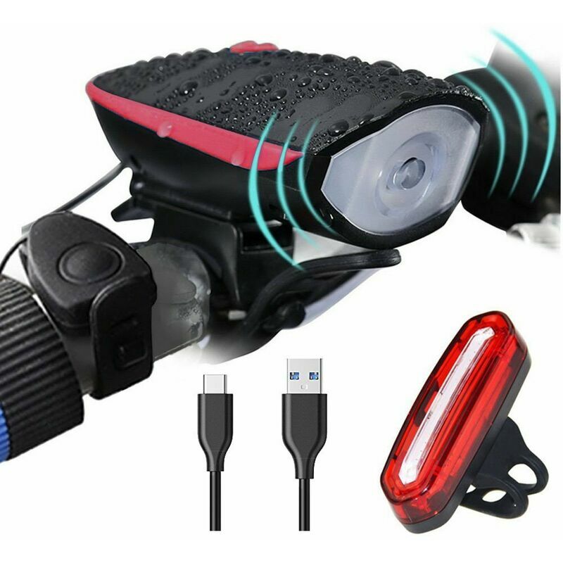 Faro per bicicletta Corno usb Ricarica Spia