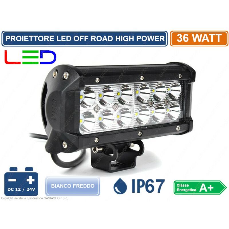 Image of Faro Proiettore Barra Led Cree Off Road Luce Di Lavoro Supplementare 10v - 30v 36w Ip67 Jeep Auto