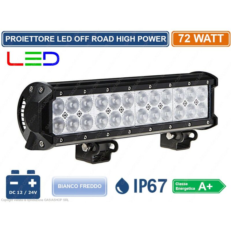 Image of Faro Proiettore Barra Led Cree Off Road Luce Di Lavoro Supplementare 10v - 30v 72w Ip67 Jeep Auto