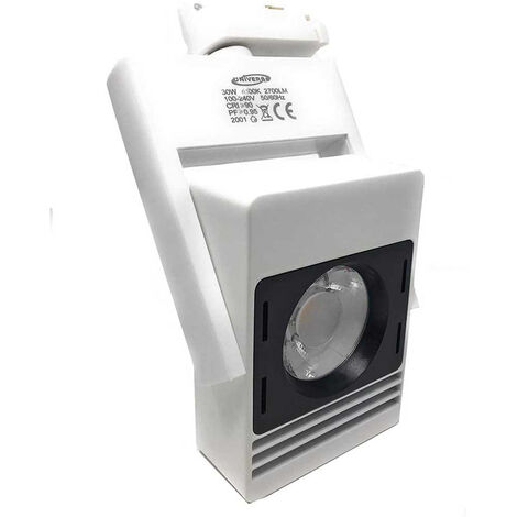 Faro proiettore led cob da binario 30 watt faretto luce naturale 4000k illuminazione vetrine orientabile da soffitto