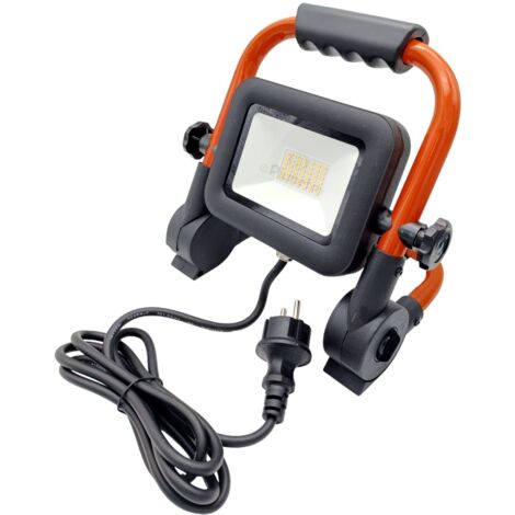 Faro proiettore portatile led 30W per lavoro cantiere da appoggio impermeabile IP65 con cavo spina