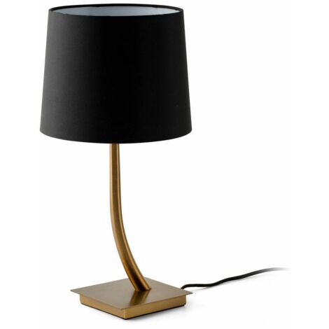 Faro REM - Lampada da Tavolo Rotonda Tapered Nera, E27