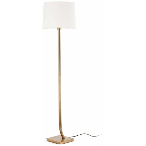 Faro REM - Lampadaire Abat-jour Tappered Rond Blanc, E27