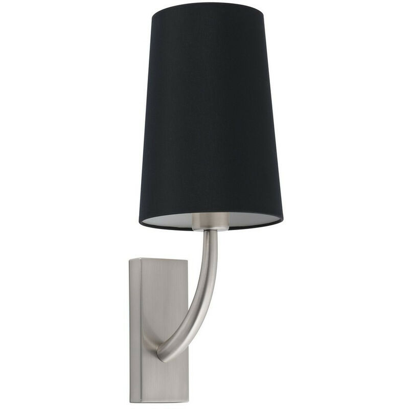 Faro Rem Matt Nickel, Black Shade Wall Lamp