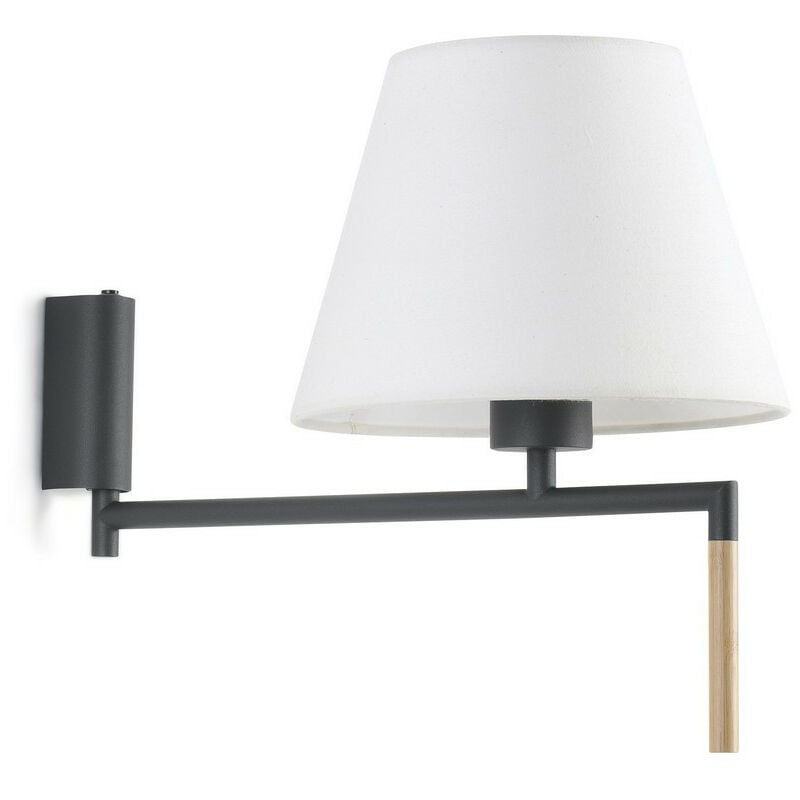 Faro Barcelona - Faro ron - Wall Light with Shade Grey, E27