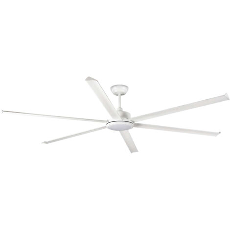 Faro Rotterdam Ventilador de techo XXL de 6 aspas blanco mate con luz 3000K