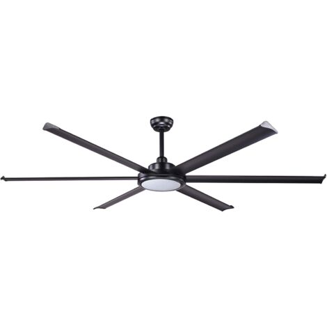 Faro Rotterdam Ventilatore da soffitto XL a 6 pale nero opaco con luce 3000K