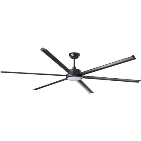 Faro Rotterdam Ventilatore da soffitto XXL a 6 pale nero opaco con luce 3000K