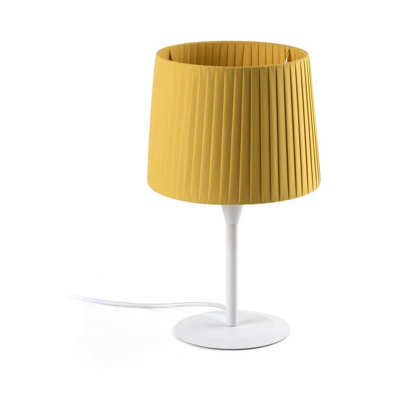 Image of Faro samba - Lampada da tavolo rotonda conica gialla, attacco E27
