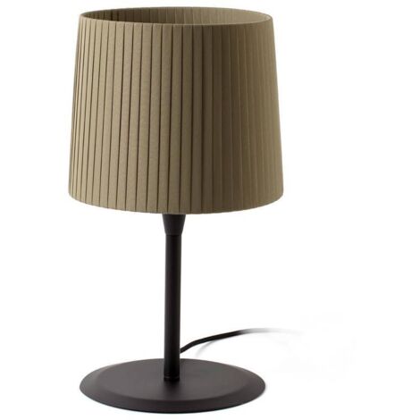 Faro SAMBA - Lampada da Tavolo Rotonda Tapered Nera, E27