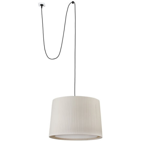 Faro SAMBA Lámpara colgante cilíndrica negra y beige con enchufe
