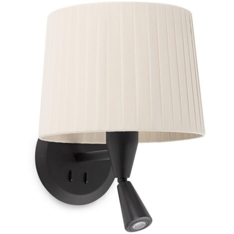 Faro SAMBA - Leselampe Wandleuchte Schwarz, E27